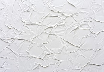 Fototapeta premium A high-resolution image showcasing a crumpled, white paper texture with a variety of folds and creases, ideal for backgrounds or design elements. : Generative AI