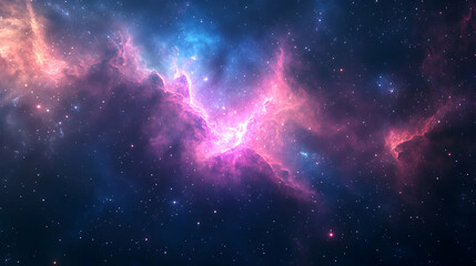 Obraz premium Stunning Cosmic Nebula with Vibrant Colors and Starry Background