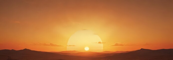 Fototapeta premium Antique paper, stylized sunset, orange and yellow tones , golden, aesthetic