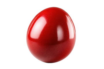Shiny red easter egg isolated on perfect for spring holiday festive design projects and celebrations red on transparent background