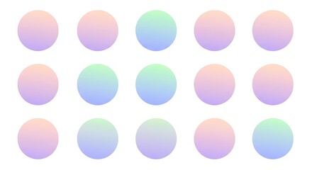 Pastel Gradient Circle Grid on White