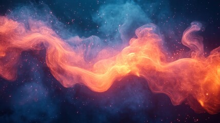 Fototapeta premium Abstract swirling smoke, cosmic nebula, digital art, background
