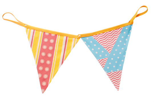 Flag Triangles celebration pennant isolated on white background PNG