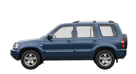 Isolated Blue SUV Car