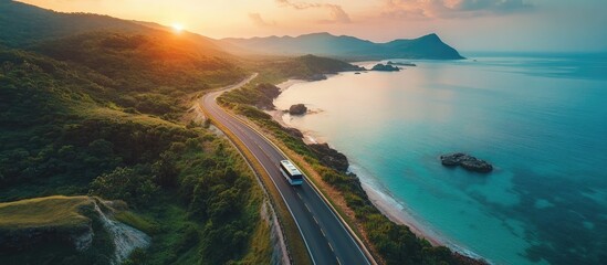 Scenic Coastal Highway Sunset Drive