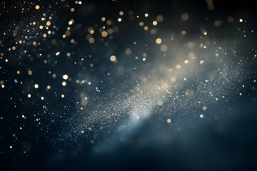 Fototapeta premium Abstract Background of Sparkling Dust and Glitter in Dark Space