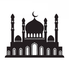 Vector islamic mosque black s...