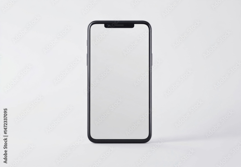 Leinwandbilder modern smartphone with blank screen, isolated on white background. perfect for app presentations or 