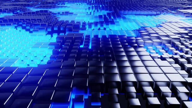 Cube box digital Geometric Shapes Background Abstract Digital