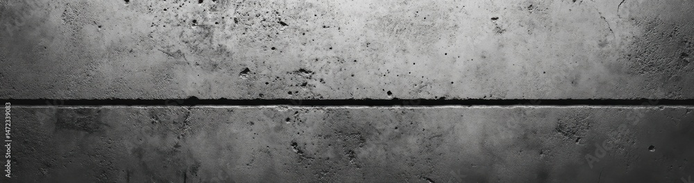 Aufkleber A high-resolution image showcasing a textured concrete wall, featuring a visible horizontal seam separating two panels, with a subtly uneven surface and a grayscale color palette. : Generative AI
