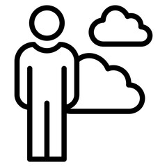Private cloud icon in vector illustration