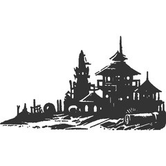 Fototapeta premium Withering Worlds Vintage Illustration Vector