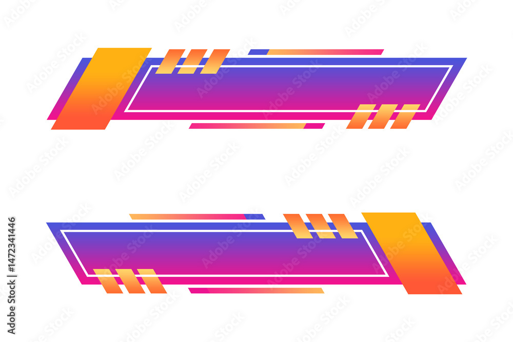 Aufkleber instagram lower third design gradient set of banners for element design png file