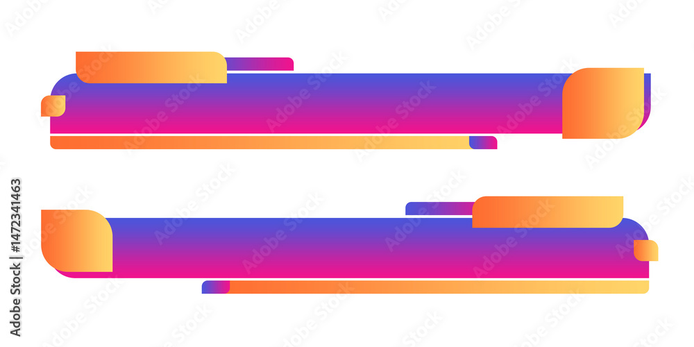 Poster instagram lower third design gradient set of banners for element design png file