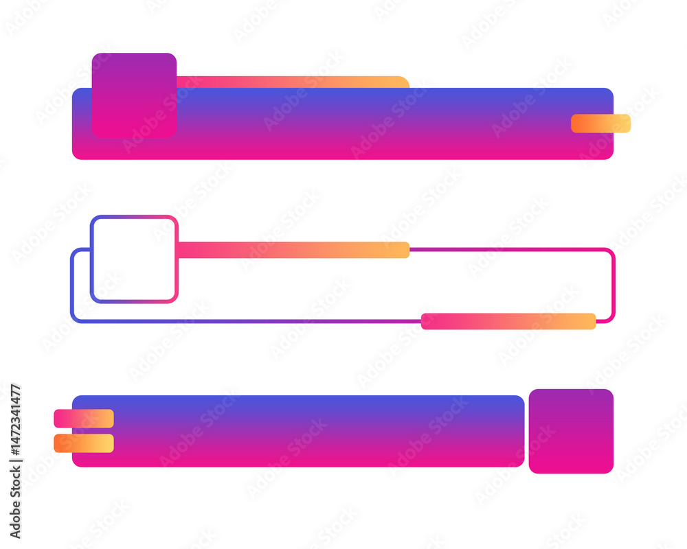 Aufkleber instagram lower third design gradient set of banners for element design png file