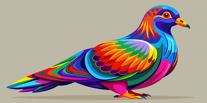 flying pigeon drawing with colour pencil