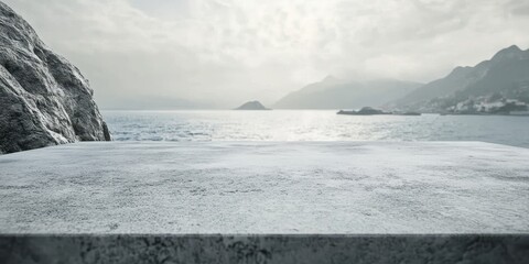 Textured Grey Concrete Surface for Product Showcase in Studio Setting