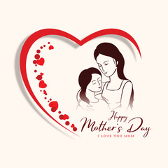 Mother's Day greeting card, banner, poster, wallpaper, background. 
