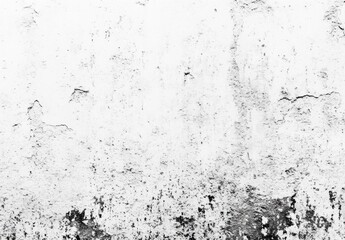 Grunge texture: Distressed white wall with black speckles and cracks, showing aged, weathered surface ideal for design overlays and backgrounds. : Generative AI