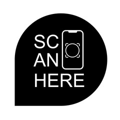 Scan here icon, scan me sign