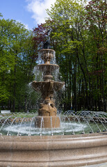 Noisy fountain in the city green park