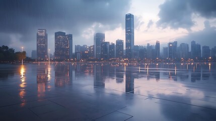 Obraz premium Urban nighttime street with colorful lights high resolution picture