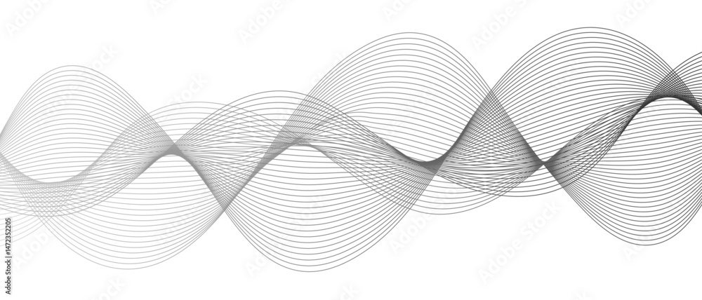 Fototapete abstract monochromatic wave pattern with smooth, flowing curves. shades of grayscale, from light to 