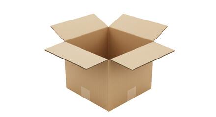 Isolated Open Cardboard Box