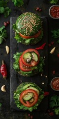 Rocket Veggie Chikpie Burger - A Healthy Green Meal Perfect for Lunch or Snack