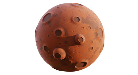 Isolated planet Mars sphere red color