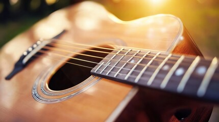 Fototapeta premium man playing acoustic guitar