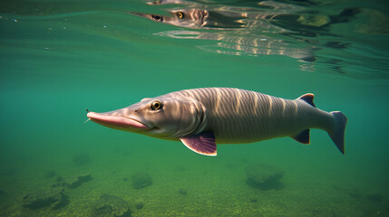 Fototapeta premium African Lungfish in Okavango Delta, Botswana - Underwater Wildlife Photography
