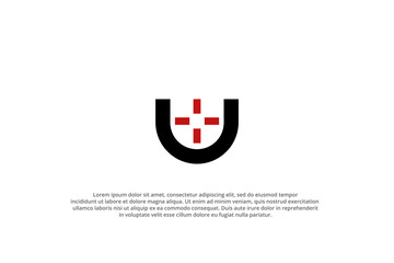 letter u target scope crosshair logo