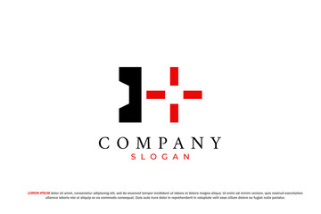 letter h target scope crosshair logo