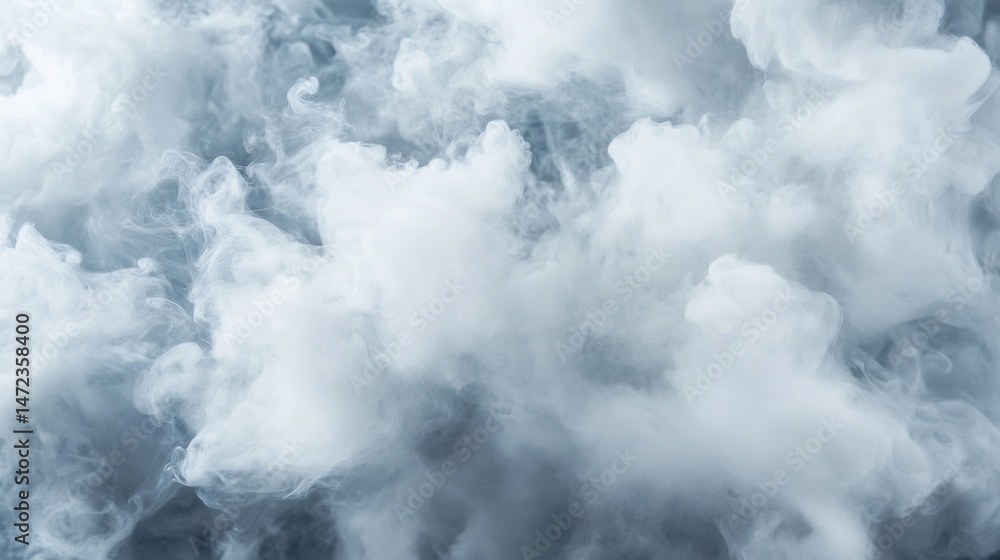 Aufkleber abstract image of swirling, ethereal smoke clouds in shades of white and grey, creating a dreamy, at