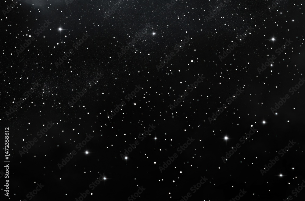 Poster A mesmerizing digital illustration of a night sky, filled with countless stars of varying brightness, creating a sense of cosmic vastness and wonder. : Generative AI