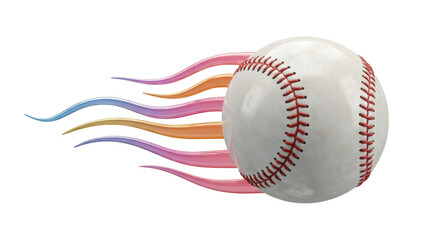 Isolated Baseball with Flames