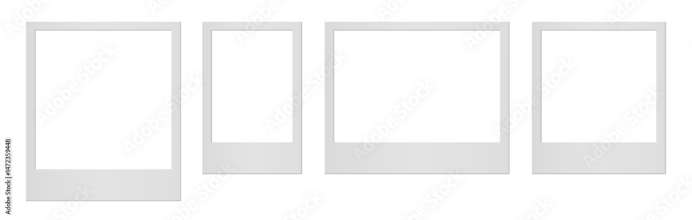 Poster empty white photo frame. set realistic photo card frame mockup - vector for stock
