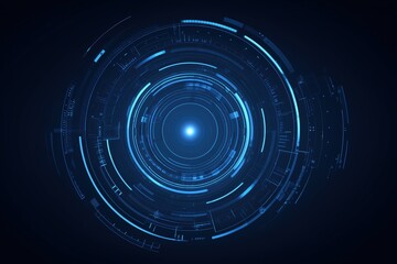 Abstract Glowing Blue Circular Pattern Background