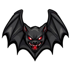 Obraz premium Dynamic vector esports logo featuring a fierce bat head with glowing red eyes and sharp fangs