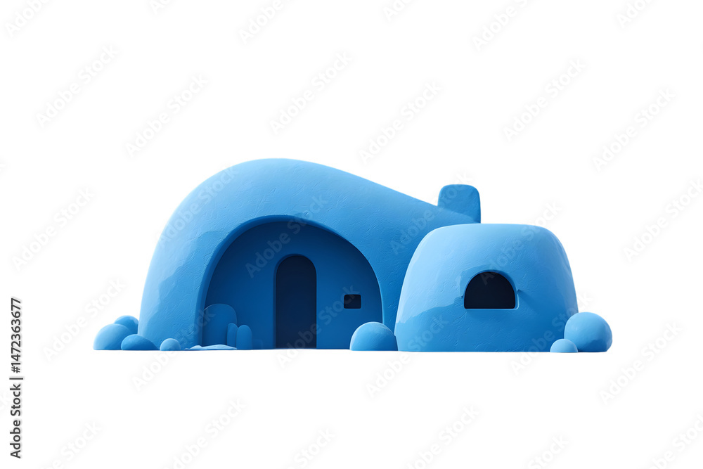 Aufkleber abstract blue architectural model of modern houses with unique design elements and smooth surface on