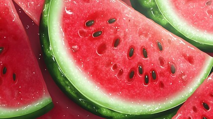Juicy Watermelon Slices Closeup.