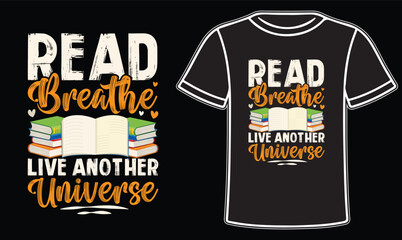 Reading book typography t-shirt