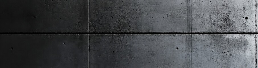 Obraz premium Dark gray concrete wall texture with visible seams and small holes, ideal for industrial or modern design backgrounds. : Generative AI