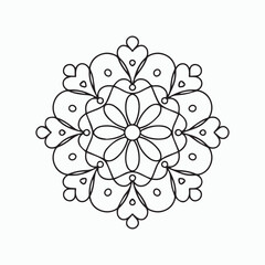 Decorative Mandala Line Art Flower Design
