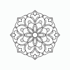 Elegant Round Mandala with Floral Patterns
