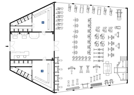 Floor plan gym. Fitness center 3d illustration. Fitness. Gym. Fitness club. Gym interior design