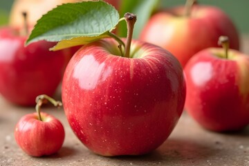 Fresh red apple. Fruit background