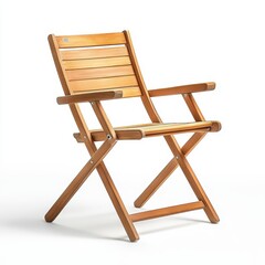 Wooden folding chair with slatted back