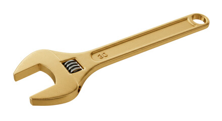 Isolated Golden Wrench